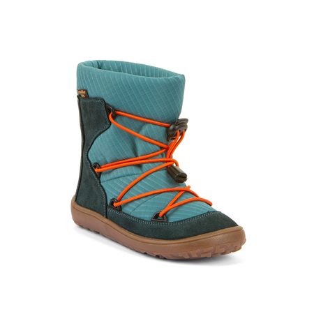 FRODDO ZIMNÍ TEX TRACK WOOL Petroleum | Dětské zimní zateplené barefoot boty