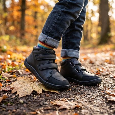 BABY BARE FEBO FALL Black Asfaltico | Dječje cjelogodišnje barefoot cipele