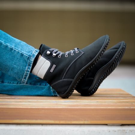 LEGUANO ICEBARE Black | Kotníčkové zateplené barefoot boty