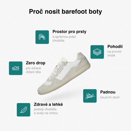 GROUNDIES® Nova GO1 White/Off-White Beige női Barefoot sportcipő