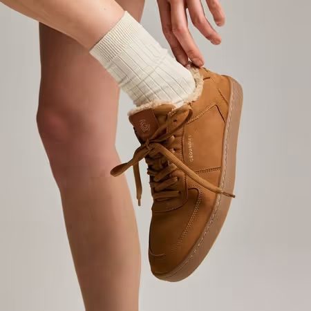 GROUNDIES® HAMPTONS TEDDY 2.0 REGULAR Cognac Ženske Barefoot Topline Tenisice