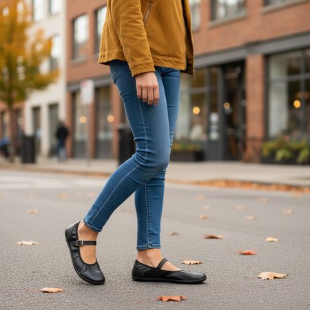 GROUNDIES® Amber 2.0 Black Ženske barefoot balerinke