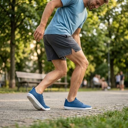 Barefoot Tenisky GROUNDIES® Active Knit Modro Bílé