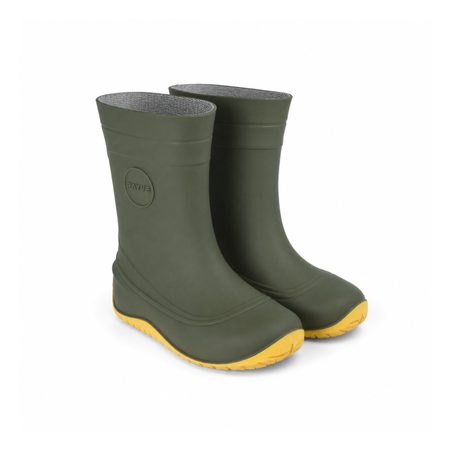 RAYVE MONSOON Army Green/Yellow | Dětské barefoot holínky