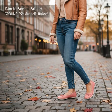 Dámské Barefoot Baleríny GROUNDIES® Magnolia Růžové