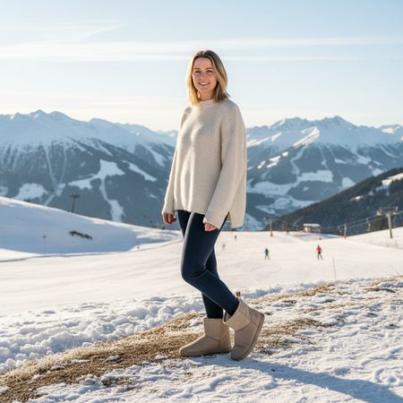 GROUNDIES® COZY BOOT LOW Beige Ženske barefoot podstavljene čizme