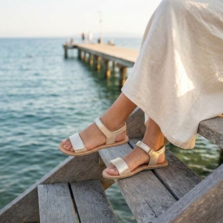 FRODDO SANDAL FLEXY LIA II Gold Shine | Barefoot sandale
