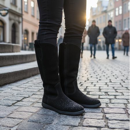 Barefoot Kozačky GROUNDIES® Tucson Černé