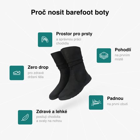 Barefoot Bélelt Csizmák GROUNDIES® Odessa GX2 Fekete