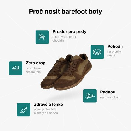 GROUNDIES® Nova GO1 Chocolate Barefoot sportcipő