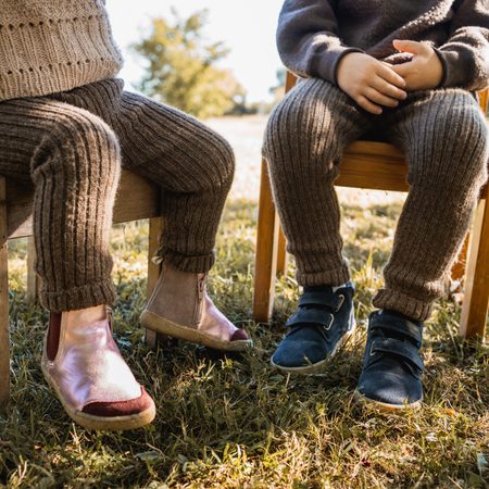 Dětské Barefoot Kotníkové boty GROUNDIES Nanouk Kids Tmavě Modré