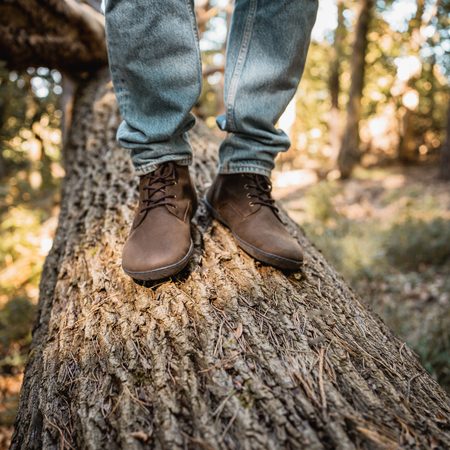 Barefoot Kotníkové Zateplené Boty GROUNDIES® Esberg Hnědé