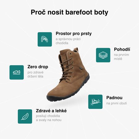 GROUNDIES® Springfield Brown Barefoot bélelt túracipő