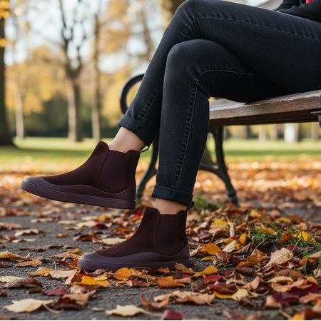 Dámské Barefoot Chelsea GROUNDIES® SIENNA Vínové