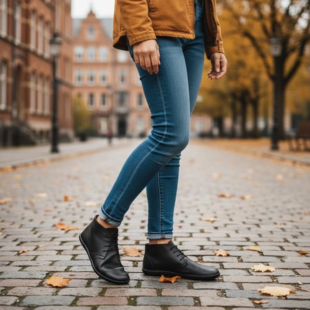 GROUNDIES® Milano Black Barefoot gležnjače