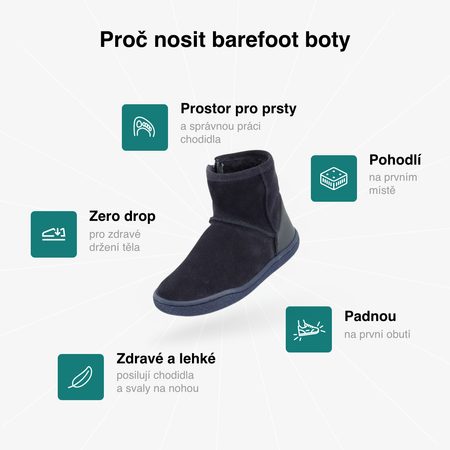 GROUNDIES® Mini Cozy Blue Детски Barefoot Ботуши