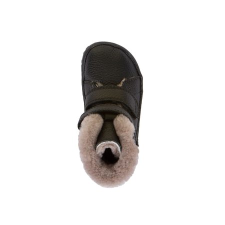 FRODDO KOTNÍKOVÉ ZIMNÍ FURRY BOOT Black | Dětské zimní zateplené barefoot boty