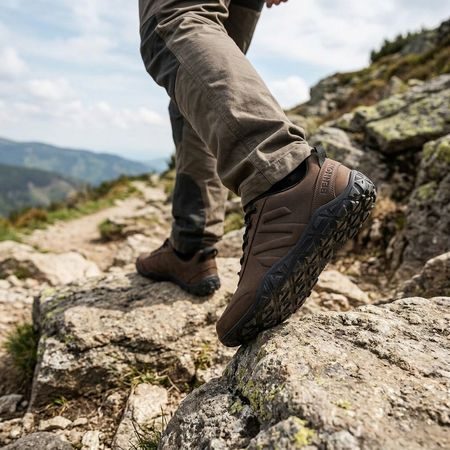 BENNON Barefoot kožené černo/hnědé | Barefoot sportovní outdoorové boty
