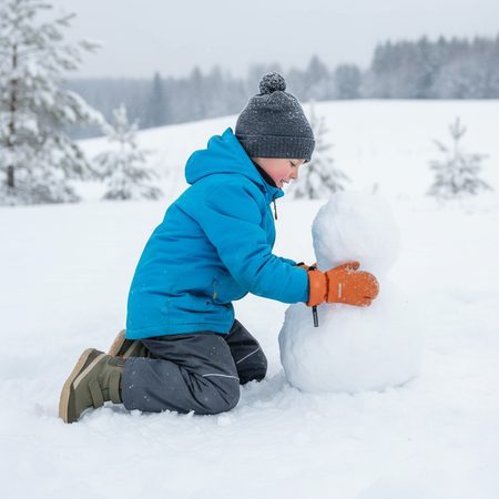 GROUNDIES® Ottawa Khaki/Orange Детски Barefoot Топли Глезенни Обувки