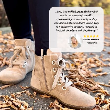 Dámské Barefoot Kotníkové Boty GROUNDIES® Salzburg Béžové