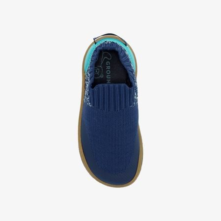 Dětské Barefoot Slip-On Tenisky GROUNDIES® Nara Kids Modro Zelené