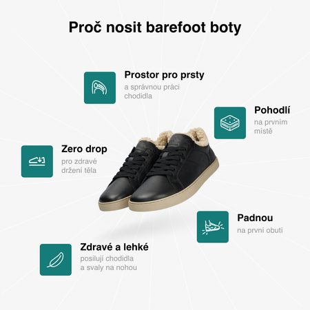 GROUNDIES® Universe Teddy Black Ženske topline Barefoot tenisice