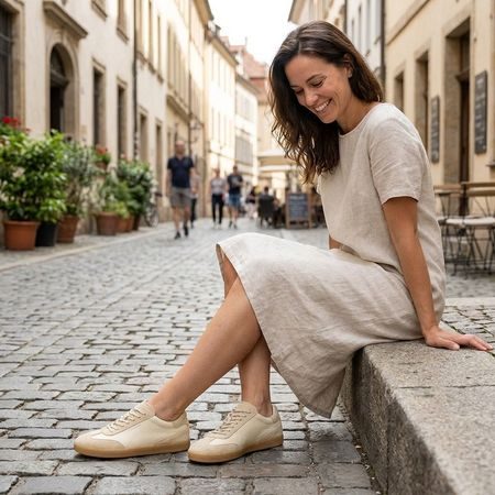 GROUNDIES® Panama Soft citrom-bézs Női barefoot tornacipő