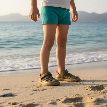 GROUNDIES® Noto Khaki/Orange Детски Barefoot Сандали