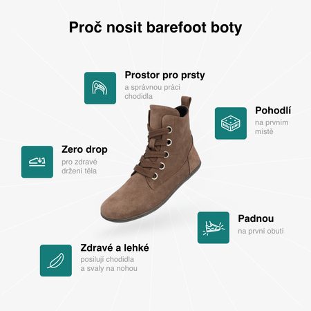 GROUNDIES® Salzburg Brown női Barefoot csizma