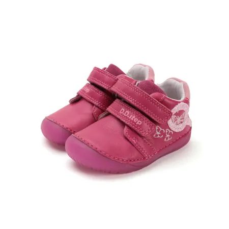 Dětské barefoot tenisky D.D.STEP S070-52838A Dark Pink motýlci růžové