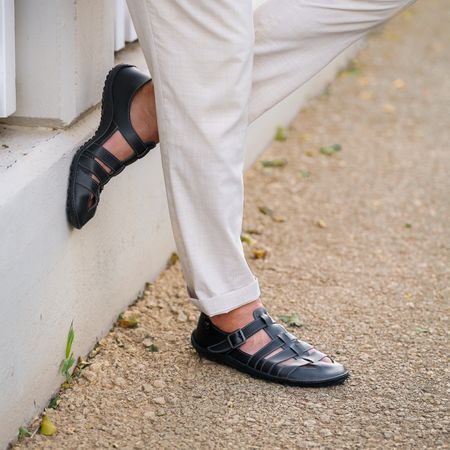 LEGUANO JARO černé | Pánské barefoot sandály