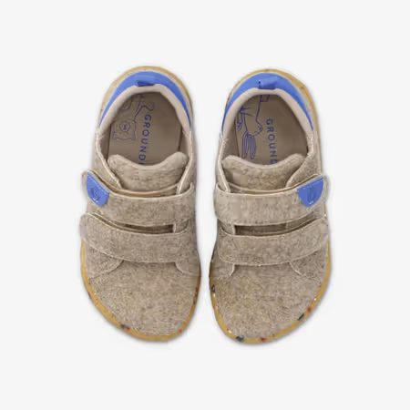 Dětské Barefoot Přezůvky GROUNDIES® Malmö Home Béžovo Modré