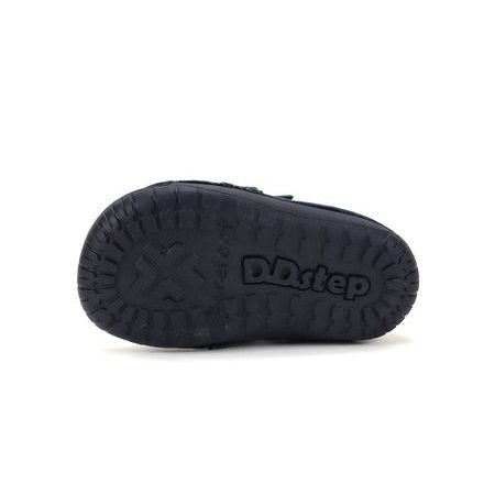 Dětské barefoot celoroční boty D.D.STEP S070-62964A tmavě modré traktor - ohebná podrážka