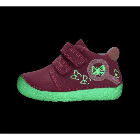Dětské barefoot tenisky D.D.STEP S070-52838A Dark Pink motýlci růžové