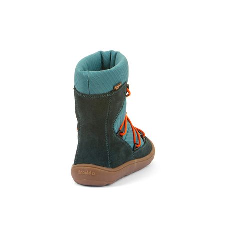FRODDO ZIMNÍ TEX TRACK WOOL Petroleum | Dětské zimní zateplené barefoot boty