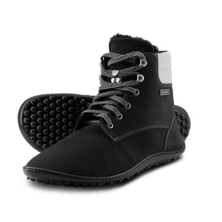 LEGUANO ICEBARE Black | Kotníčkové zateplené barefoot boty