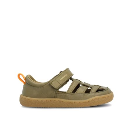 Dětské Barefoot Sandály GROUNDIES® Noto Khaki Oranžové