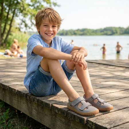 FRODDO SANDAL VELCRO II Grey | Dětské barefoot sandály