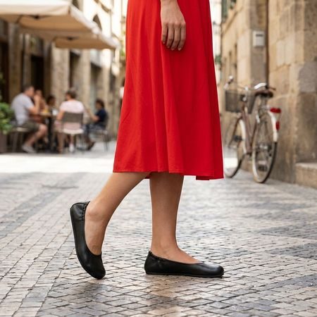 GROUNDIES® Sleek Fekete Női Barefoot Balerina Cipő