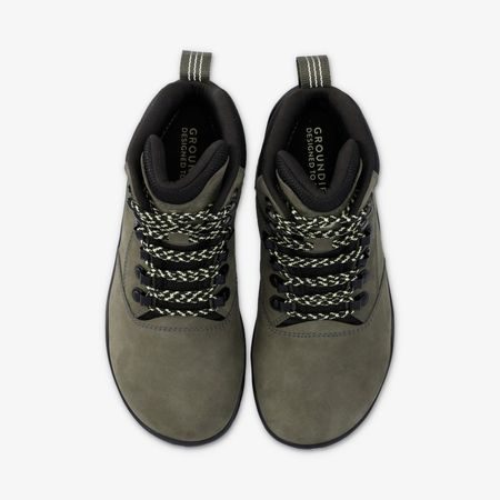 Barefoot Outdoorové Boty GROUNDIES® Portland Khaki Limetkové