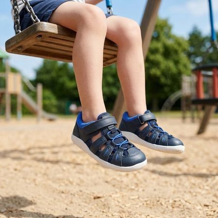 BOBUX SUMMIT Navy + Snorkel Blue | Dětské barefoot sandály