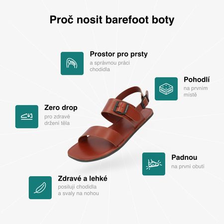 GROUNDIES® Kos Cognac női Barefoot szandál