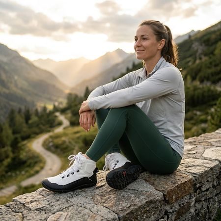 GROUNDIES® All Terrain High női Barefoot vízálló cipő White and Black
