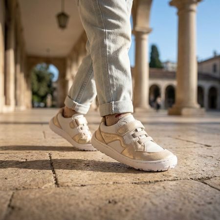 FRODDO TENISKY RIVER White Gold | Dječje barefoot tenisice