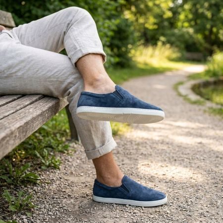 Pánské Barefoot Slip-on Tenisky GROUNDIES® Ease Modré