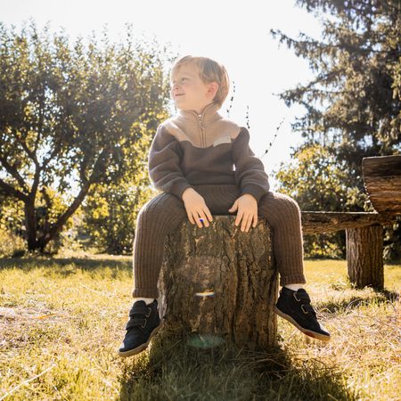 Dětské Barefoot Kotníkové boty GROUNDIES Nanouk Kids Tmavě Modré