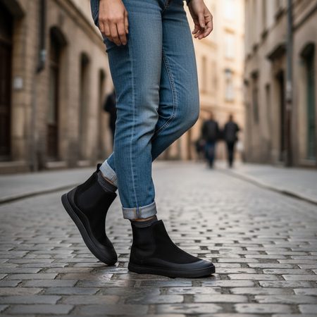 GROUNDIES® SIENNA Black Ženske barefoot Chelsea čizme