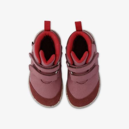 Dětské Barefoot Zateplené Kotníkové Boty GROUNDIES® Ottawa Vínovo červené