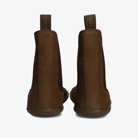 Dámské Barefoot Zateplené Chelsea GROUNDIES CAMDEN Čokoládové