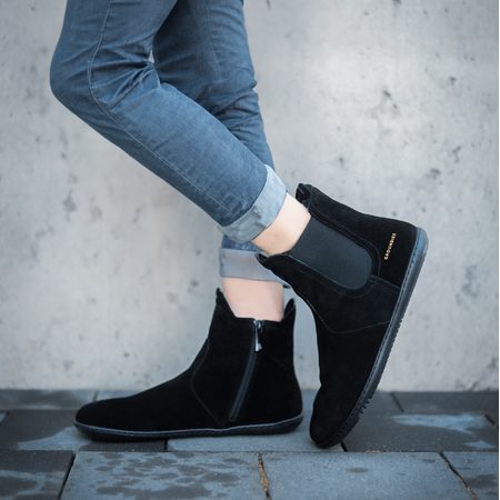 Barefoot Zateplené Chelsea GROUNDIES® CAMDEN MID Černé